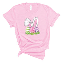 Load image into Gallery viewer, Bunny Ears with Eggs T-Shirt in Heather Bubble Gum
