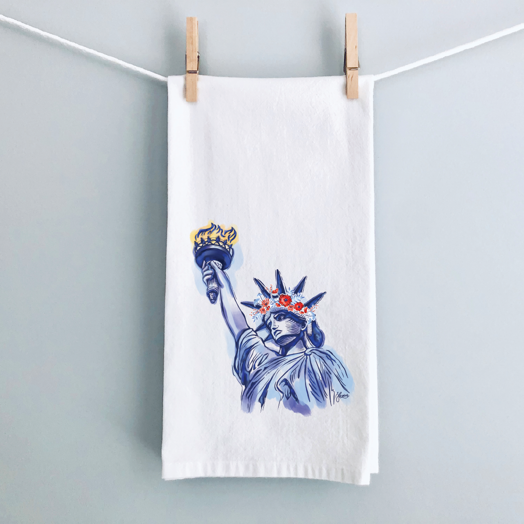Lady Liberty Tea Towel