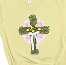 Load image into Gallery viewer, Yellow Tulip Cross T-Shirt in Vanilla Yellow
