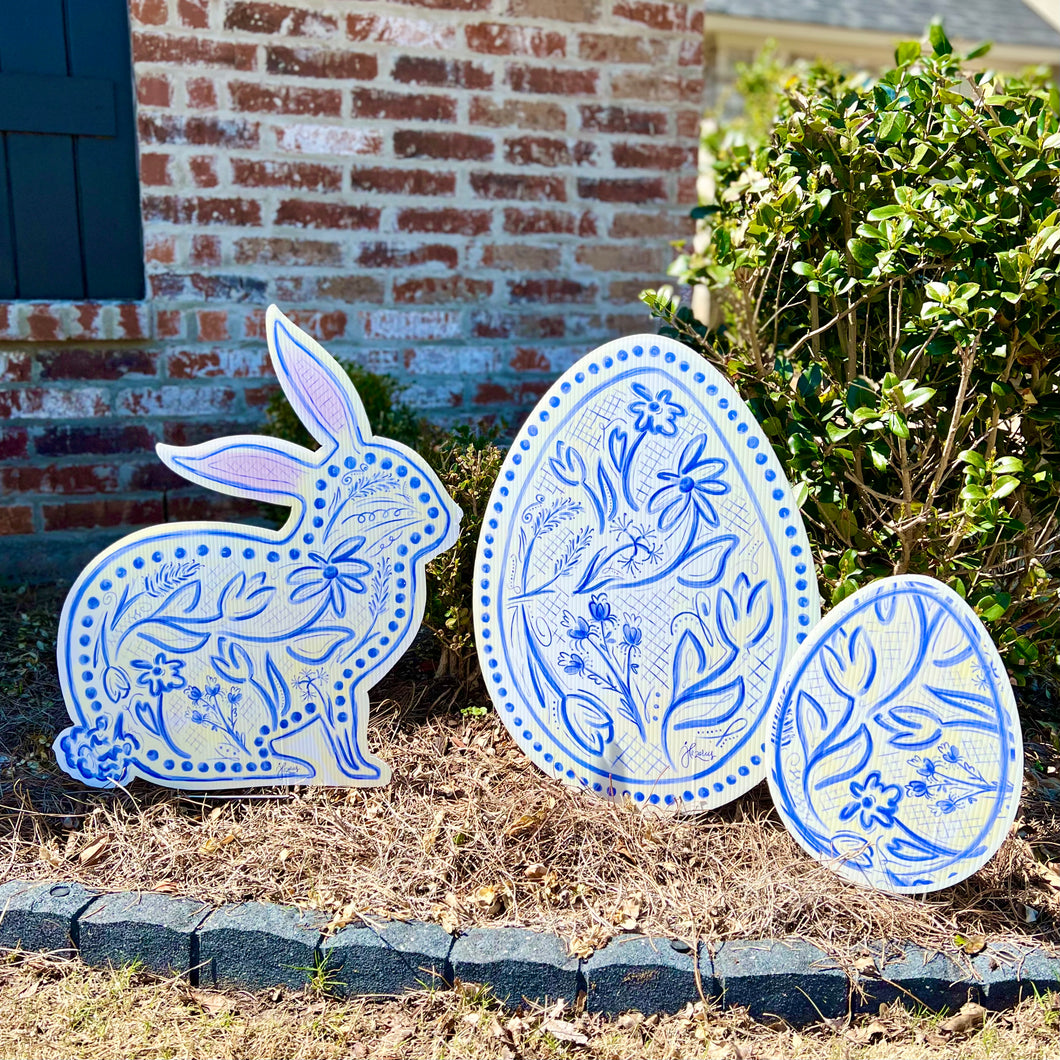 Blue Chinoiserie Bunny Collection
