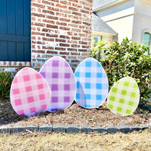 Load image into Gallery viewer, Gingham Egg Garden Stakes Collection
