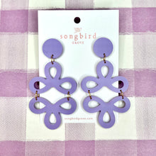 Load image into Gallery viewer, Lilac Clover Earrings with a Stud
