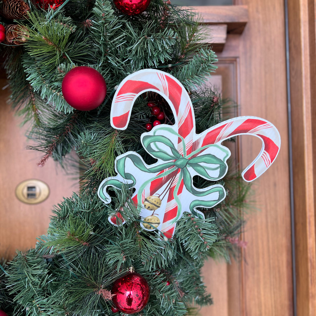 Mini Crossed Candy Canes Garden Stake