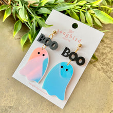 Load image into Gallery viewer, BOO Iridescent Ghost Earrings
