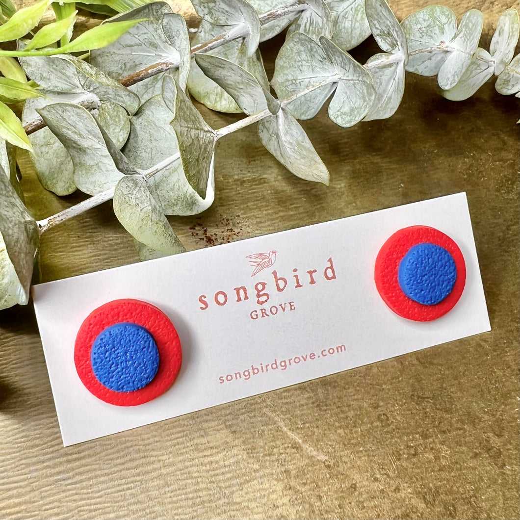 Red and Blue Clay Studs