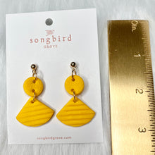 Load image into Gallery viewer, Triangle Drop Clay Earrings in Yellow

