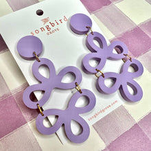 Load image into Gallery viewer, Lilac Clover Earrings with a Stud
