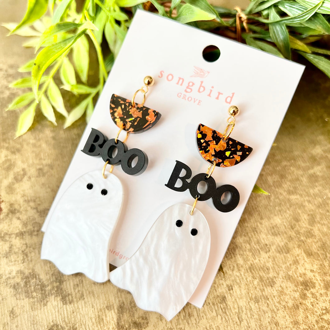 Festive BOO Ghost Earrings